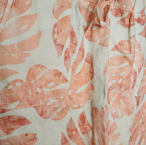NWT Size Small Margaritaville 100% Linen Skirt Monstera Print Tropical Vacation - Picture 3 of 5